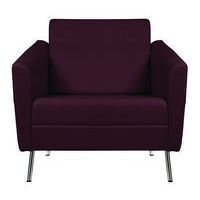 Fauteuil Wind pied métal dos haut PVC ginkgo M1 myrtille - Image principale