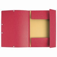 Lot de 25 Chemises à élastique 3 rabats carte lustrée - A4-Rouge - Image 2