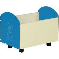 Bac à roulettes Zébulon décor lapin - Bleu azul - Image principale