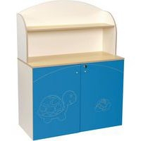 Meuble de rangement 2 portes + 2 étagères Zébulon - Bleu azul - Image principale