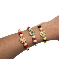 Boite 1000 perles rondelle bois coloré - Image 2