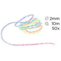 Sachet de 50 fils scoubidous Twist, couleurs fluo 100cm Ø2mm - Image 2
