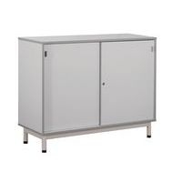 Meuble bas Bip Bop portes coulissantes L 120 cm - gris dauphin - Image principale