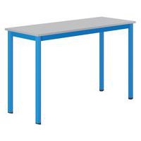 Table Carélie mobile 130x50 cm méla gris chants polypro. - Mobidecor - Image 2