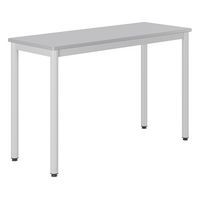 Table Carélie 130x50cm fixe stratifié gris chants polyurét - Mobidecor - Image 2