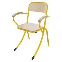 Fauteuil Trévise AST accotoirs hêtre - rouge  Ral 3000 - Image 2