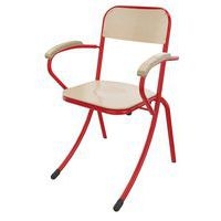 Fauteuil Trévise AST accotoirs hêtre - rouge  Ral 3000 - Image principale