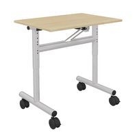 Table 70 x 50 cm rabattable réglable T3 à T6 stra chants polyprop hêtre/gris - Image principale