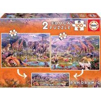 Lot de 2 puzzles 100 pièces - Animaux Sauvages - Image principale