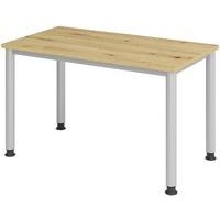 Bureau droit pieds ronds 120 cm Chêne - Image 4