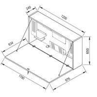 Bureau mural 120 x 26 x 65 cm Chêne - Image 8