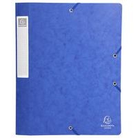Chemise élastiques rabats 24,5x32,5x4cm carte lustrée bleu - Image principale