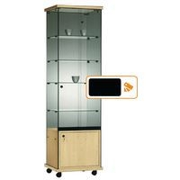 Vitrine Easy E5 - Avec armoire basse et éclairage socle Noir - Image principale