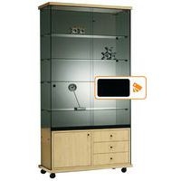 Vitrine Easy E6 - Avec armoire basse et éclairage socle Noir - Image principale