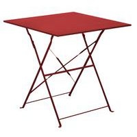 Guéridon Cuba 70 x 70 cm, châssis rouge/plateau rouge - Image principale