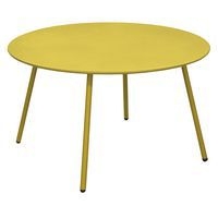 Table basse Rio Ø 70 cm, châssis moutarde/plateau moutarde - Image principale