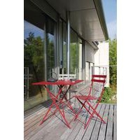 Guéridon Cuba 70 x 70 cm, châssis rouge/plateau rouge - Image 2