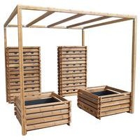 Mur bac pergola - 2 bacs au sol - 2 murs végétaux - Image principale