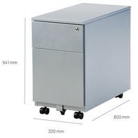 Caisson étroit Lugnos - Métal, Nb de tiroirs : 2 - Image 2