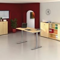 Bureau droit hauteur réglable électrique Evol 160x80 cm Plateau Hêtre - Image 5