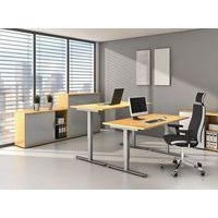 Bureau droit hauteur réglable électrique Evol 160x80 cm Plateau Hêtre - Image 4