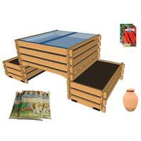 Pack Complet : trio potager 2 x 0,5 m² + 1x1 m² - terreau et graines - Image principale
