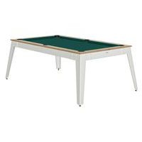 Billard Steel cadre chêne sablé - tapis vert - pieds blancs - Image principale