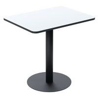 Table Mezzo rectangulaire 60 x 80 cm plateau stratifié blanc piètement noir - Image principale
