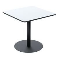 Table Mezzo carrée 80 x 80 cm plateau stratifié blanc piètement noir - Image principale