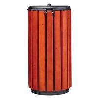 Poubelle Zeno Protec 80L lattes bois couvercle gris acier poudré-Rossignol Pro - Image 5