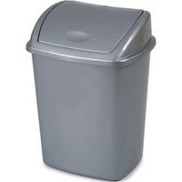 Poubelle à couvercle basculant 26 L Gris - Image 2
