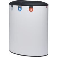Poubelle tri sélectif Lune Binc 3 flux couvercle fermé blanc - Image 3