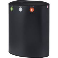 Poubelle tri sélectif Lune Binc 3 flux couvercle fermé noir - Image 4