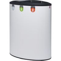 Poubelle tri sélectif Lune Binc 3flux couvercle ouvert Blanc - Image 2