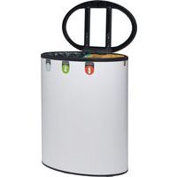 Poubelle tri sélectif Lune Binc 3flux couvercle ouvert Blanc - Image 4