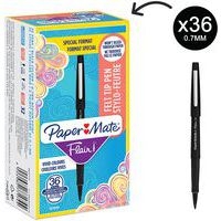 Lot de 36 Stylo feutre Paper Mate Flair noir format économique 30+6 - Image 2
