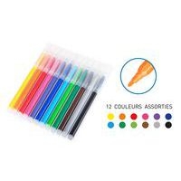 Étui 12 feutres pointe moyenne 2.7 mm couleurs assortie - Image 2