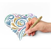 Pochette 10 marqueurs encre métallisée pointe biseautée couleurs assorties - Image 3