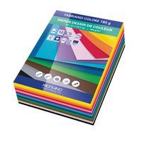 Paquet 240 feuilles papier dessin 21x29.7 cm Fabriano Colore 185g 12 couleurs assorties - Image principale