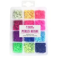 Valisette 1700 perles HEISHI 12 couleurs assorties fluo - Image principale