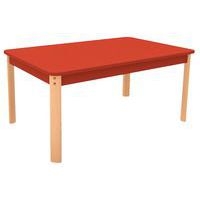Table Ergo rectangulaire T0 - rouge/hêtre - Image principale