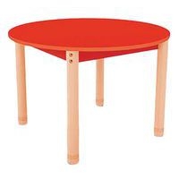 Table Classik ronde réglable T0 à T3 - piètement bois hêtre - Image principale