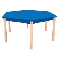 Table Classik hexagonale réglable T0 à T3 - piètement bois hêtre - Image principale
