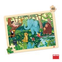 Lot de 4 puzzles 'Les explorations' de 48 pièces en bois. - Image 9