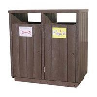 Poubelle Equilibre double tri sac ou bac plastique recyclé Espace Urbain - Image 2