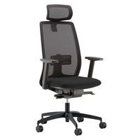 Fauteuil Oregon têtière inclin.piét. noir assise noir - Image principale