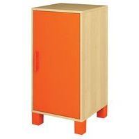 Caisson 1 porte Confetti avec pieds - bouleau/orange - Image principale