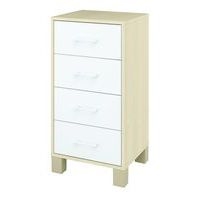 Caisson 4 tiroirs Confetti avec pieds - bouleau/blanc - Image principale