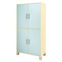 Bibliothèque haute Confetti avec pieds - 4 portes pleines - Image principale