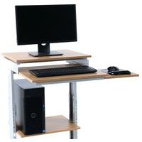 Poste informatique Twin 6820 plateau Hêtre structure Gris clair - Image 6